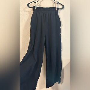high waisted SHEIN wide leg black formal pant w/ pockets (!) and elastic waist